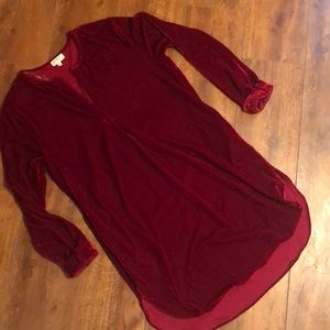 Red velvet tunic
